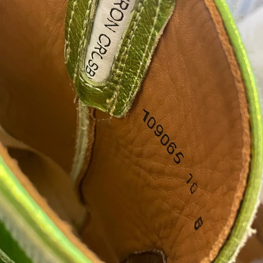 Miron Crosby Women’s Maggie Metallic Lime Green Cowboy Boots size 10 - Picture 6 of 8